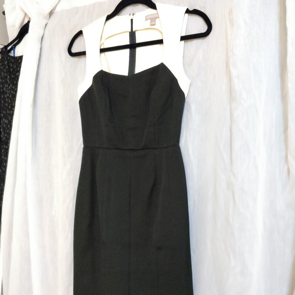 Banana Republic, sleeveless, black / white midi dress